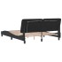 Estructura de cama con luces LED terciopelo negro 160x200