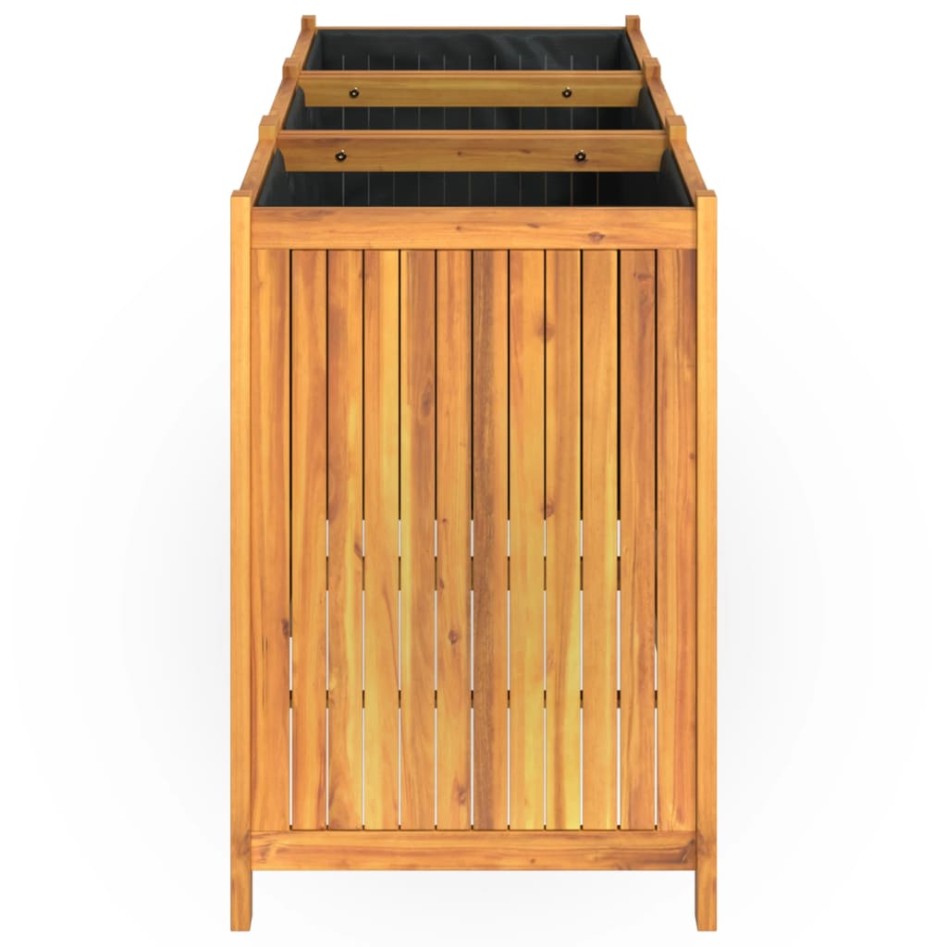 Jardinera con forro madera maciza de acacia 150x50x75