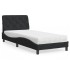 Cama con colchón terciopelo negro 80x200