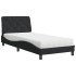 Cama con colchón terciopelo negro 80x200