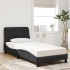 Cama con colchón terciopelo negro 80x200