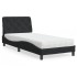 Cama con colchón terciopelo negro 90x190
