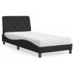 Cama con colchón terciopelo negro 90x190 cm