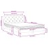 Cama con colchón terciopelo gris oscuro 120x200