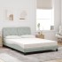Cama con colchón terciopelo gris claro 140x200