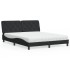 Cama con colchón terciopelo negro 160x200