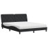 Cama con colchón terciopelo negro 160x200