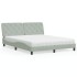 Cama con colchón terciopelo gris claro 160x200