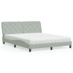 Cama con colchón terciopelo gris claro 160x200 cm