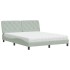 Cama con colchón terciopelo gris claro 160x200