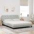 Cama con colchón terciopelo gris claro 160x200