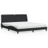 Cama con colchón terciopelo negro 180x200