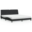 Cama con colchón terciopelo negro 180x200 cm