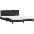 Cama con colchón terciopelo negro 180x200