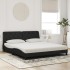 Cama con colchón terciopelo negro 180x200