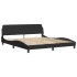 Cama con colchón terciopelo negro 180x200
