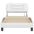 Estructura cama con luces LED cuero sintético blanco 90x200