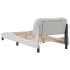 Estructura cama con luces LED cuero sintético blanco 90x200