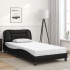 Estructura cama con luces LED cuero sintético negro 100x200