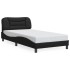 Estructura cama con luces LED cuero sintético negro 100x200