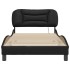 Estructura cama con luces LED cuero sintético negro 100x200