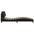 Estructura cama con luces LED cuero sintético negro 100x200