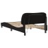 Estructura cama con luces LED cuero sintético negro 100x200