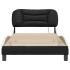 Estructura cama con LED cuero sintético negro blanco 100x200