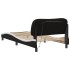 Estructura cama con LED cuero sintético negro blanco 100x200