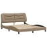Estructura de cama con luces LED cuero PE capuchino 160x200