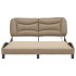 Estructura de cama con luces LED cuero PE capuchino 160x200