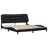 Estructura de cama con LED sin colchón negro blanco 180x200