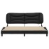 Estructura de cama con LED sin colchón negro blanco 180x200