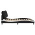 Estructura de cama con LED sin colchón negro blanco 180x200