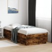 Estructura de cama madera de ingeniería roble ahumado 90x200 cm