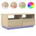 Mesa de centro con luces LED roble Sonoma 90x49x40