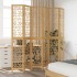 Biombo separador de 6 paneles madera maciza paulownia
