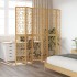 Biombo separador de 6 paneles madera maciza paulownia