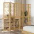 Biombo separador de 6 paneles madera maciza paulownia