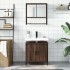 Set de muebles baño 2 pzas madera contrachapada marrón