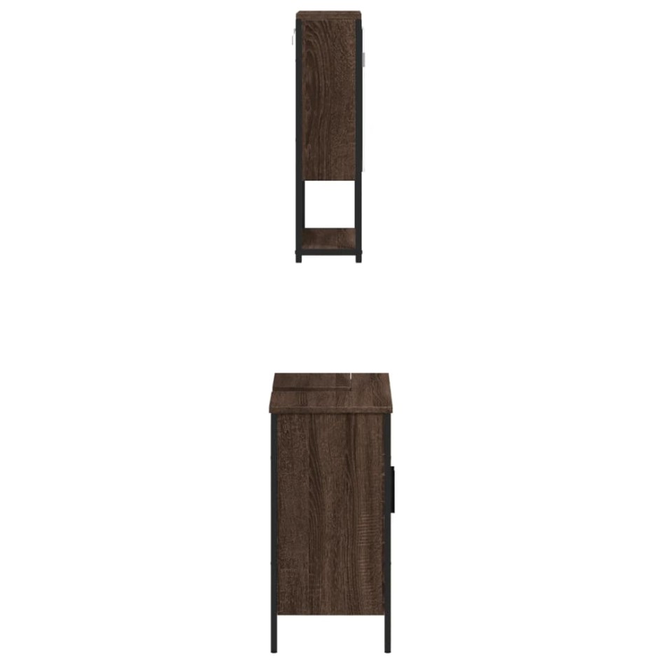 Set de muebles baño 2 pzas madera contrachapada marrón