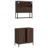 Set de muebles baño 2 pzas madera contrachapada marrón