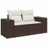 Set comedor de jardín 5 piezas y cojines ratán sintético