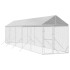Perrera de exterior con toldo acero galvanizado plata
