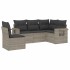 Set de sofás jardín y cojines 5 pzas ratán sintético gris
