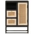 Aparador de hierro y madera maciza de mango negro 55x30x76