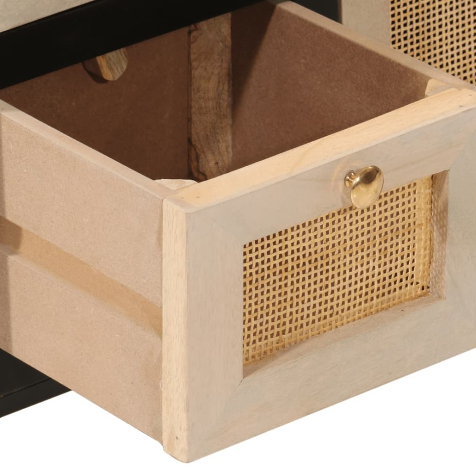 Aparador de hierro y madera maciza de mango negro 55x30x76