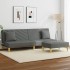 Sofá cama de 2 plazas con almohadas y taburete tela gris