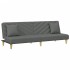 Sofá cama de 2 plazas con almohadas y taburete tela gris