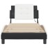 Estructura cama con LED cuero sintético negro blanco 80x200